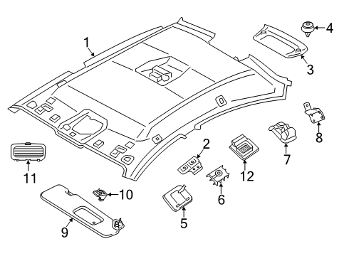 2018 BMW 640i Gran Coupe Interior Trim - Roof Courtesy Light Diagram for 63316961999