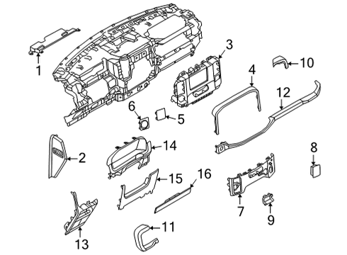 Instrument Panel Components PANEL - INSTRUMENT Diagram for ML3Z15044D70CC