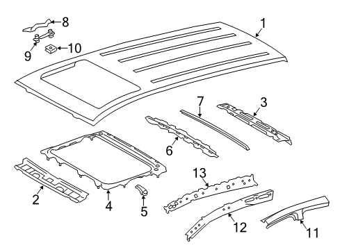 2017 Toyota RAV4 Roof & Components Sunroof Reinforcement Diagram for 631420R030