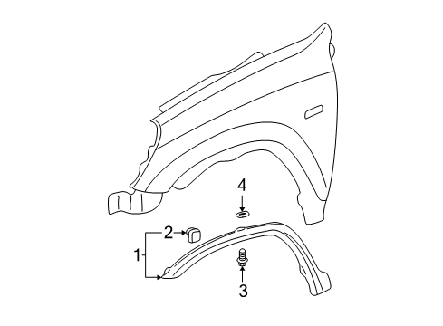 2006 Honda CR-V Exterior Trim - Fender Protector, L. FR. Wheel Arch Diagram for 74165S9A010