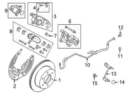 2022 Ford Bronco Rear Brakes ROTOR ASY - BRAKE Diagram for MB3Z2C026A
