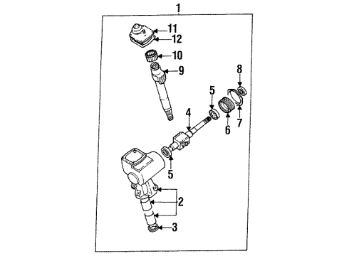 1989 Isuzu Amigo Steering Column & Wheel, Steering Gear & Linkage Gasket:Cover, S Diagram for 8944527791