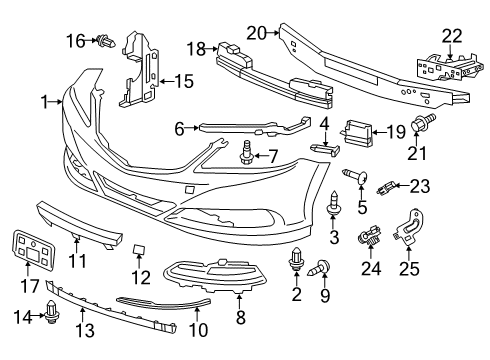 2017 Acura RLX Automatic Temperature Controls Bracket, Ambient Sensor Diagram for 80521TY2A00