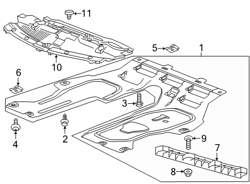 2021 Buick Encore Splash Shields Under Cover Diagram for 42452292