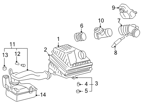 2001 Kia Optima Air Intake Cover-Air Cleaner Diagram for 2811137101