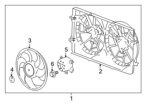2005 Chevrolet Cobalt Cooling System, Radiator, Water Pump, Cooling Fan Motor Bolt Diagram for 22728347