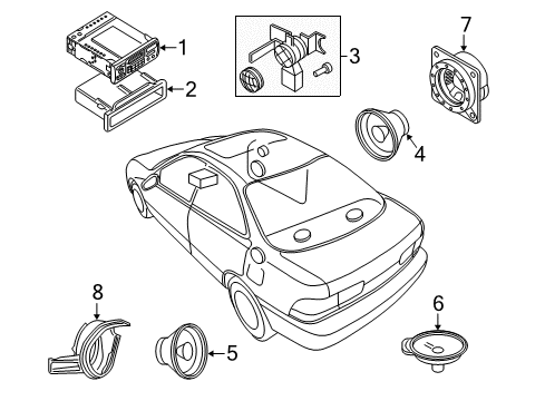 2001 Acura Integra Sound System Speaker Assembly (6"X9") (Single Cone) Diagram for 39120SV4A11
