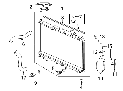 2015 Honda Accord Powertrain Control Hose, Water Lower Diagram for 195025A2A01