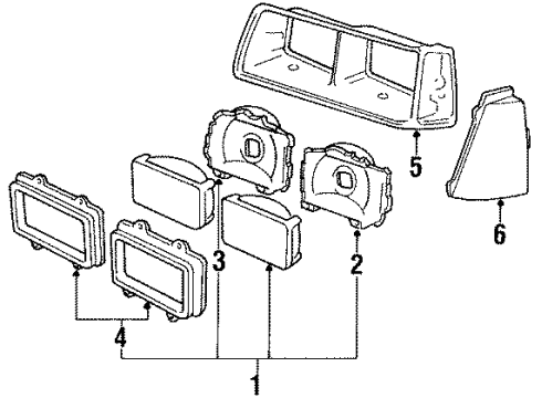 1986 Ford Thunderbird Front Lamps Lamp Assembly Diagram for E3DZ13008A