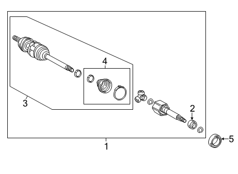 2021 Lexus RX350L Drive Axles - Front Shaft Assembly, FR Drive Diagram for 4341048170