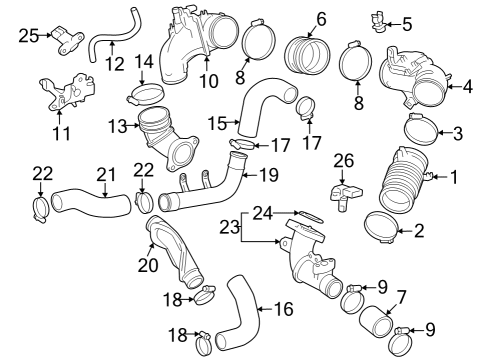 Powertrain Control Inlet Tube Clamp Diagram for 9046090005