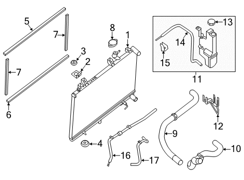 2015 Nissan Murano Radiator & Components Hose-Radiator, Upper Diagram for 215015AA0A