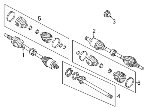 2021 Ford Mustang Mach-E Drive Axles - Front KIT Diagram for LJ9Z3A331C