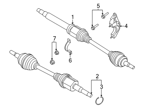 Drive Axles - Front SHAFT - FRONT AXLE Diagram for NZ6Z3B436A