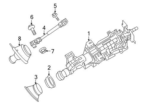 2008 Nissan Altima Steering Column & Wheel, Steering Gear & Linkage Joint Assembly-Steering, Lower Diagram for 48080JA000