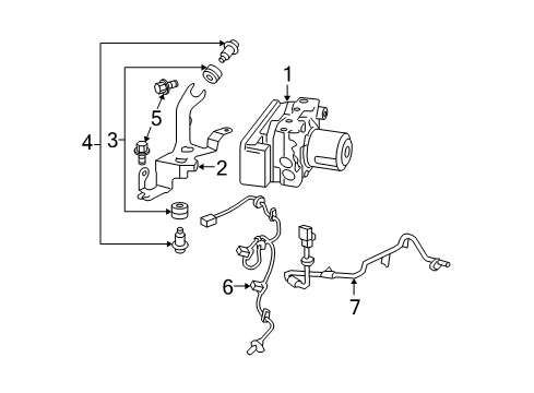 2012 Honda Fit ABS Components Rubber, Mount Diagram for 57101TA0003
