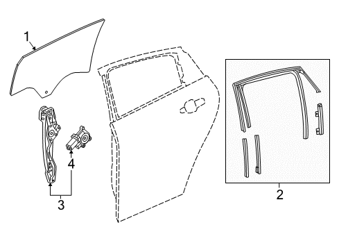 Rear Door Run Weatherstrip Diagram for 84156083