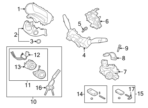 2020 Kia Forte Shroud, Switches & Levers Grommet-Ignition Key Diagram for 848552H000