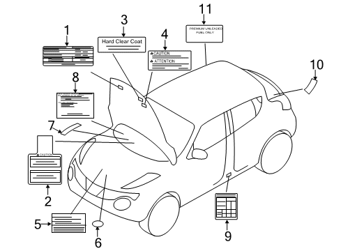 2014 Nissan Juke Information Labels Label Air Con Diagram for 270901HE1C
