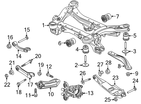 2015 Chrysler 200 Rear Suspension Components, Lower Control Arm, Stabilizer Bar Cradle-Rear Suspension Diagram for 68165808AD