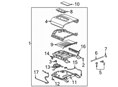 Center Console Armrest Pin Diagram for 84263728