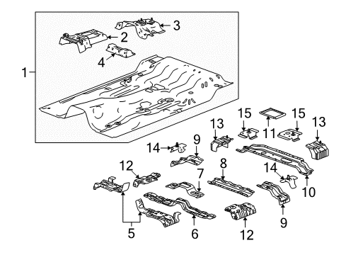 2009 Hummer H3T Cab - Floor Seat Crossmember Diagram for 97247343
