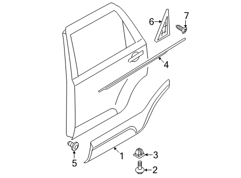 2009 Kia Borrego Exterior Trim - Rear Door MOULDING Assembly-Rear Door Diagram for 838402J000