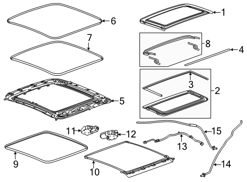 2014 Cadillac CTS Sunroof Weatherstrip Diagram for 22926545