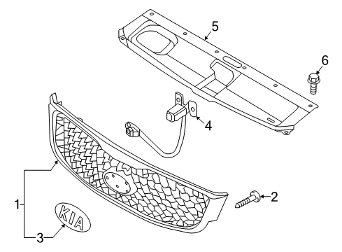 2017 Kia Sorento Parking Aid Cover Assembly-Radiator Diagram for 86360C6000