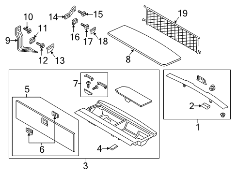 2020 Ford Expedition Interior Trim - Rear Body Mat Diagram for JL1Z7813046AA