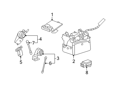 2007 Chevrolet Suburban 2500 Ride Control Sensor Diagram for 25930324