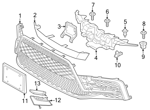 Grille & Components Inner Grille Diagram for 5311412250