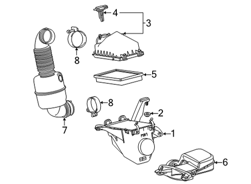 2020 Toyota Mirai Air Intake Air Inlet Diagram for 1775177040