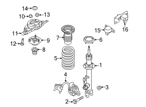 2016 Hyundai Genesis Struts & Components - Front Bolt-FLANGE Diagram for 546453M000