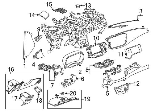 2017 Buick Envision Cluster & Switches, Instrument Panel DISPLAY ASM-HD UP Diagram for 84977187