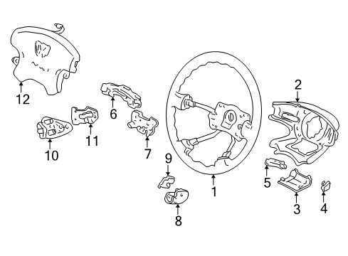 2001 Honda Odyssey Steering Column, Steering Gear & Linkage, Steering Wheel & Trim Damper, Steering Dynamic Diagram for 78520S0XA61