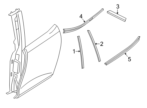 2021 BMW i3 Exterior Trim - Rear Door Trim, C-Pillar, Rear Right Diagram for 51377453546