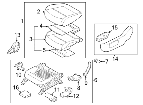 Driver Seat Components PAD ASSY-FRONT SEAT CUSHION, LH Diagram for 88150CW010