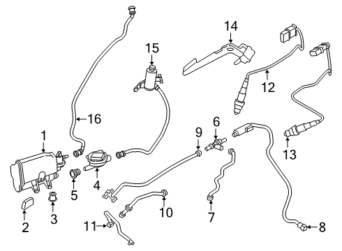 2021 BMW 230i Emission Components Vent Pipe With Dust Filter Diagram for 16137438454