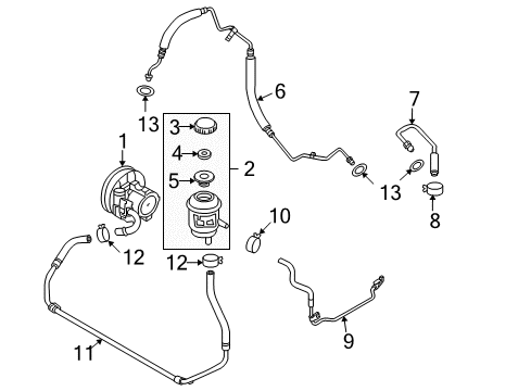 2008 Chevrolet Aveo P/S Pump & Hoses, Steering Gear & Linkage Power Steering Pump Diagram for 95241308