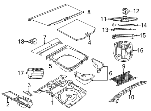 2013 Jeep Grand Cherokee Interior Trim - Rear Body Panel-Storage Diagram for 68184085AC