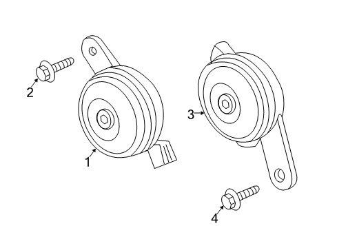 2016 Honda Fit Horn Horn Assembly (Low) Diagram for 38100SNAK02