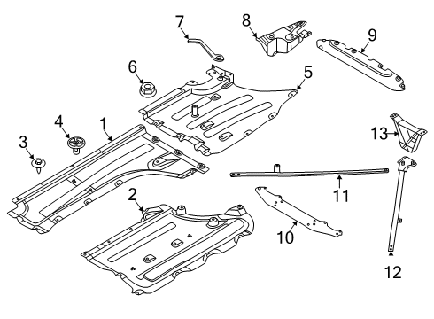 2021 BMW X4 Under Cover & Splash Shields STRUT, REAR Diagram for 51718077347