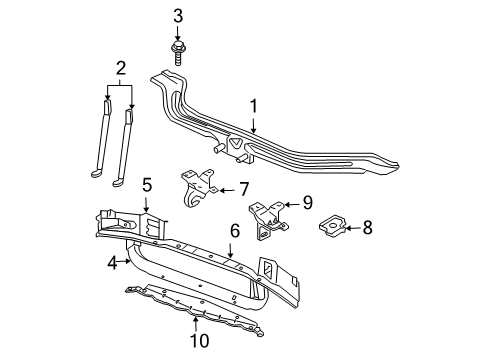 2000 Jeep Grand Cherokee Radiator Support Pin Diagram for 6505667AA