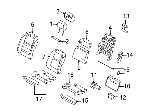 2011 BMW X6 Front Seat Components Headrest Leather Diagram for 52107268946