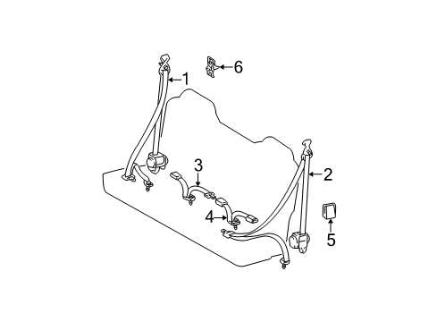 2001 Toyota Tundra Rear Seat Belts Diagram