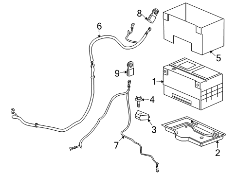 2008 Hummer H2 Battery Positive Cable Diagram for 12191376