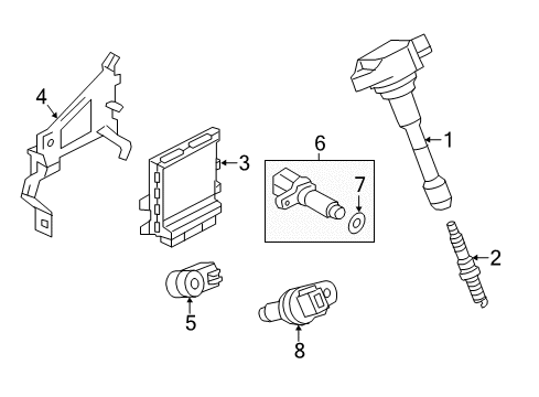 2019 Infiniti Q60 Powertrain Control Spark Plug Diagram for 224015CA1D