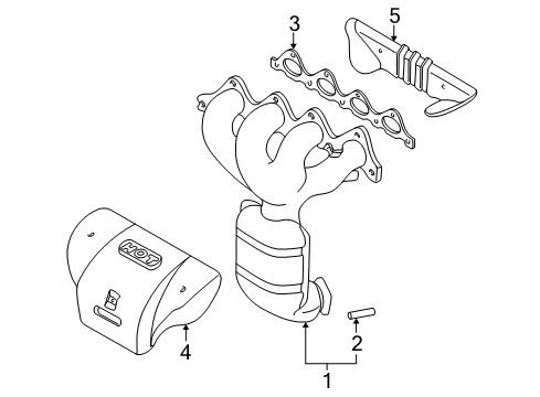 2006 Hyundai Elantra Exhaust Manifold Protector-Heat Diagram for 2852523961