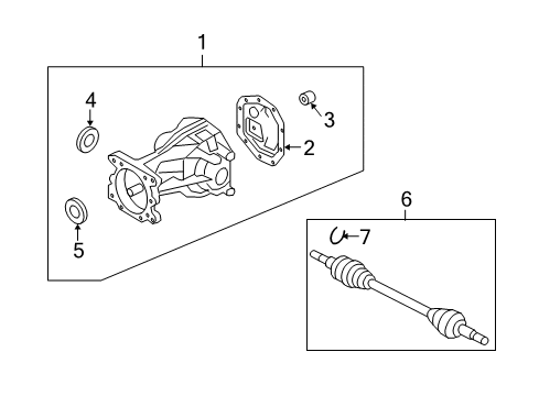 2008 Mercury Mariner Axle & Differential - Rear Axle Assembly Diagram for 8L8Z4K138A